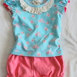 Matilda Jane Floral Top and Pink Shorts Set